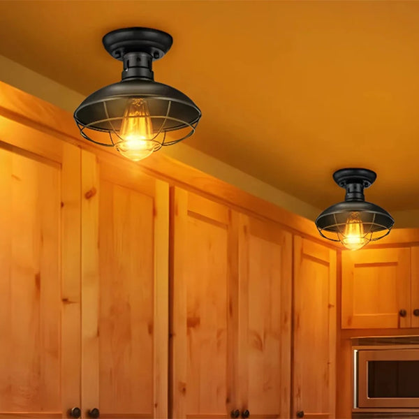 Retro industrial iron ceiling light