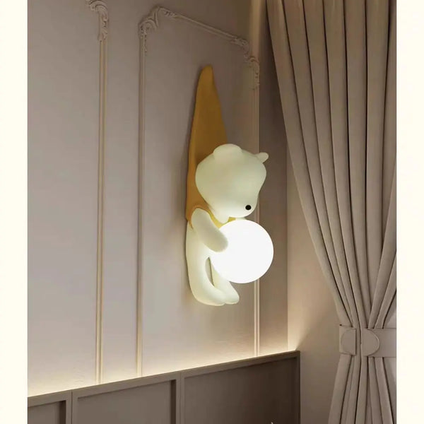 Wall lamp for children's room with bear design
