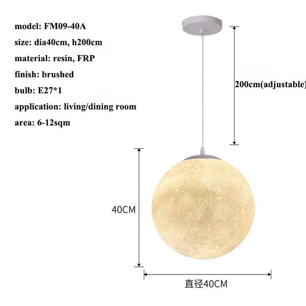 Nordic minimalist style pendant lights moon lamps