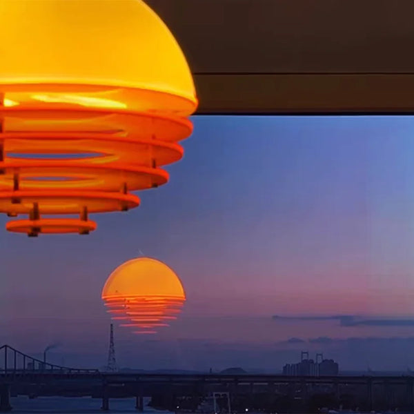 Modern Nordic sunset light acrylic glass pendant light indoor chandelier