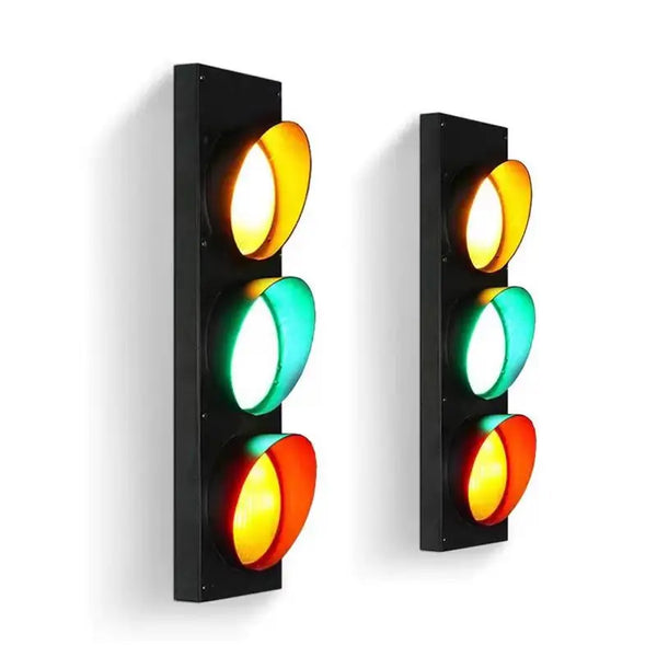 American LOFT creative wall lamp personalized industrial style retro traffic light with LED light