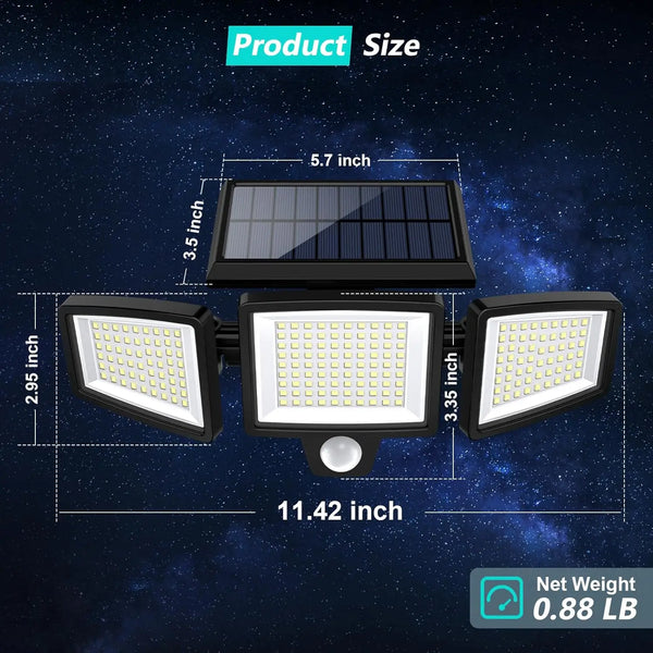 IP65 Waterproof Outdoor Solar Light, 210LED 2500LM Motion Sensor Security Light for Porch, Garage, Yard Entrance, Patio