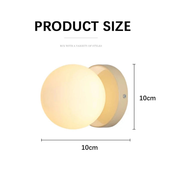Nordic minimalist glass LED wall light with G9 base, orb style sconce