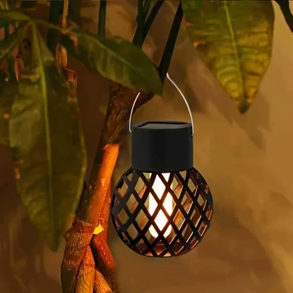 Solar Hanging Flame Lights β Flickering LED Lanterns for Outdoor Decor