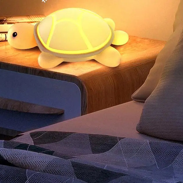 Cute turtle lamp made of silicone and touch sensitive