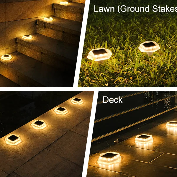 4PCS Solar Ground Lights β 12 LEDs Outdoor Pathway & Deck Lighting | Waterproof Underground Lights for Garden & Driveway