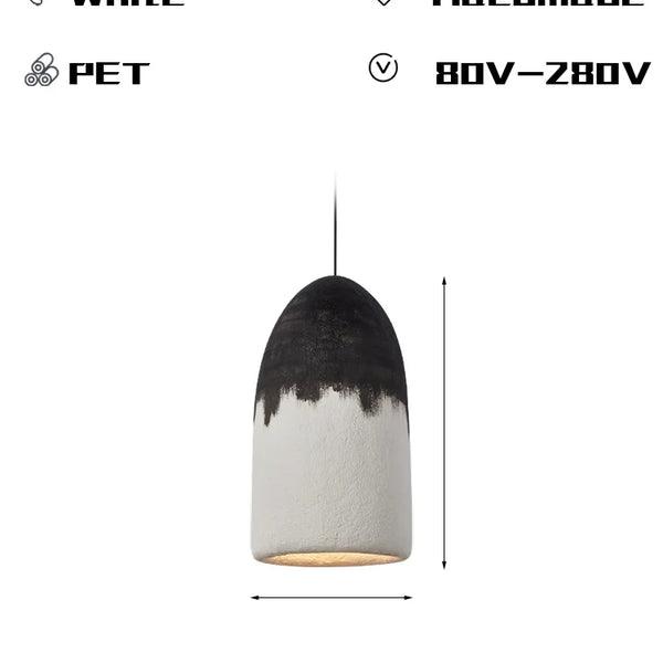 Modern black and white Wabi Sabi pendant light