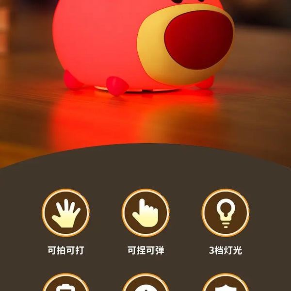 Disney Cartoon Cute Alien Night Light Silicone Bedside Lamp