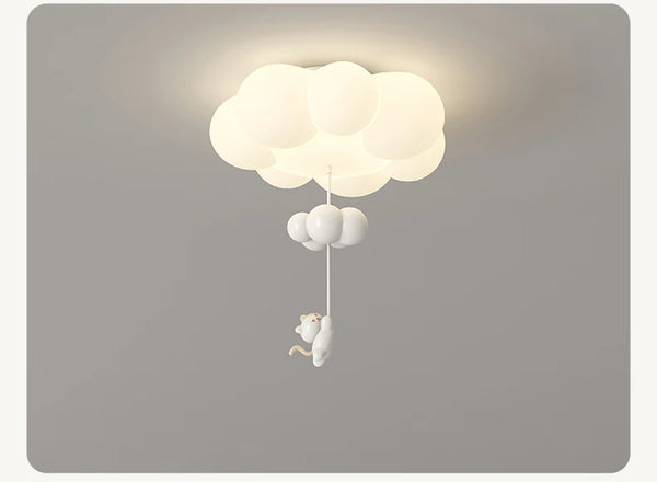 LED ceiling light with star and cloud pendant