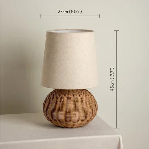 Retro Wabi-sabi Table Lamp, Medieval Wicker, Office Designer, Home Decor, Japanese Fabric Lamp