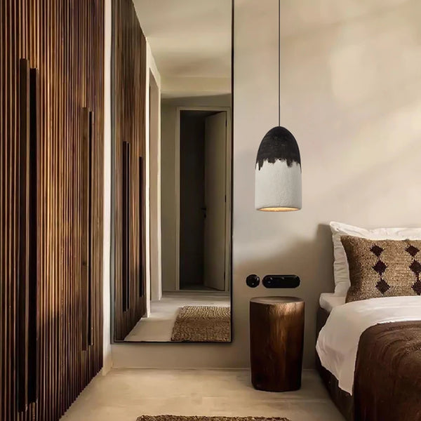 Modern black and white Wabi Sabi pendant light