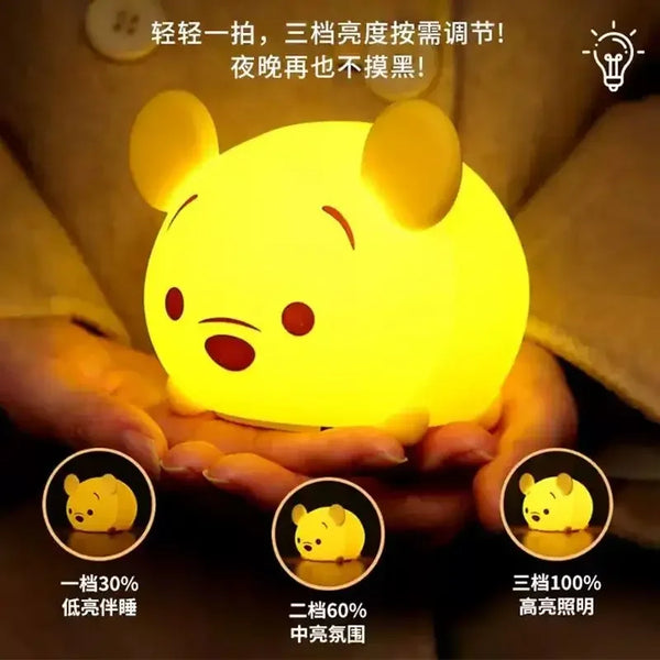 Disney Cartoon Cute Alien Night Light Silicone Bedside Lamp