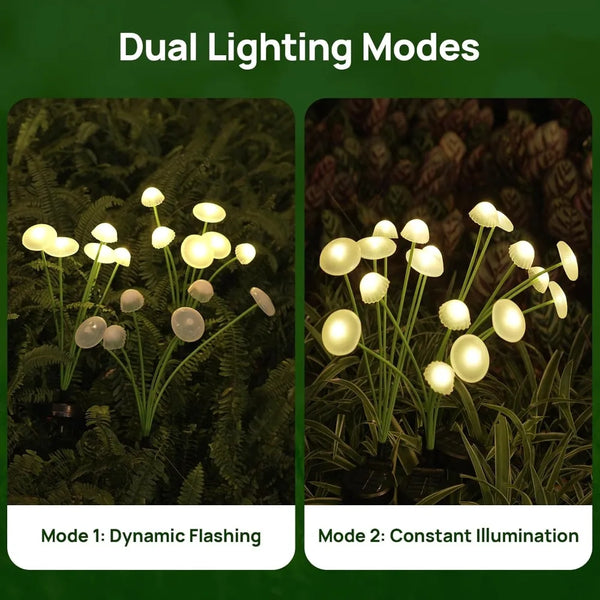 Solar Garden Lights Dual Mode LED Solar Mushroom Lights
