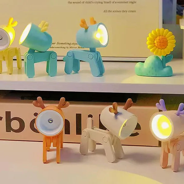 Mini LED Foldable Table Night Light Cute Animal Light