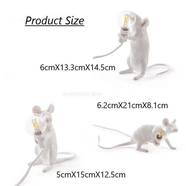 Nordic Resin Mouse Night Light, Small, Cute, Modern, LED