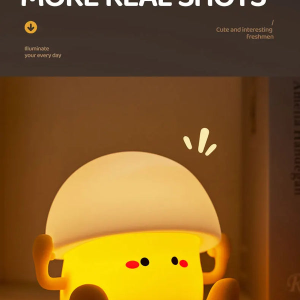 Cute silicone egg yolk and mushroom lamp