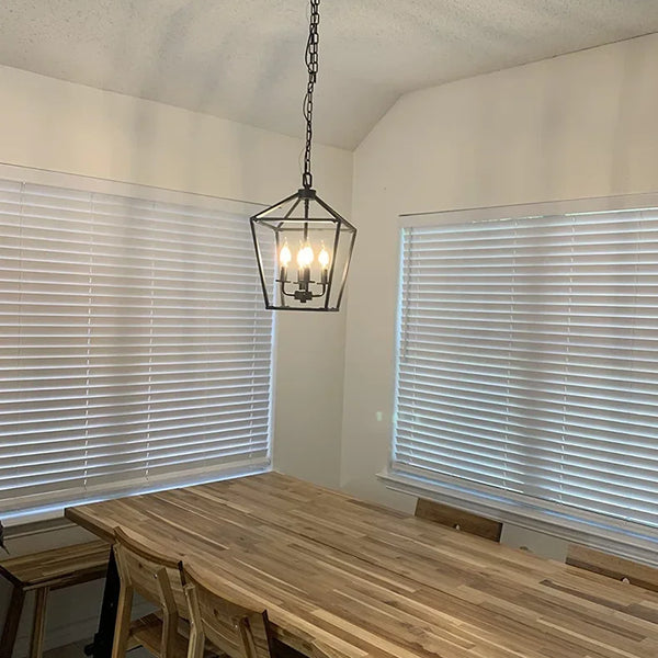 American retro minimalist pendant light with metal frame