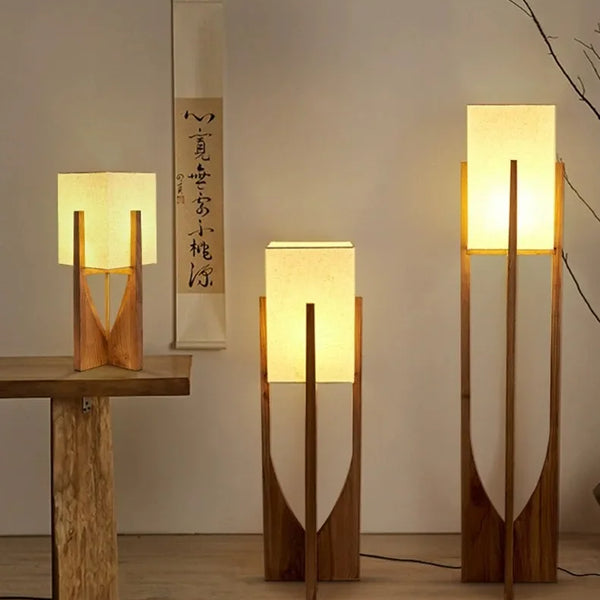 Nordic wooden floor lamps