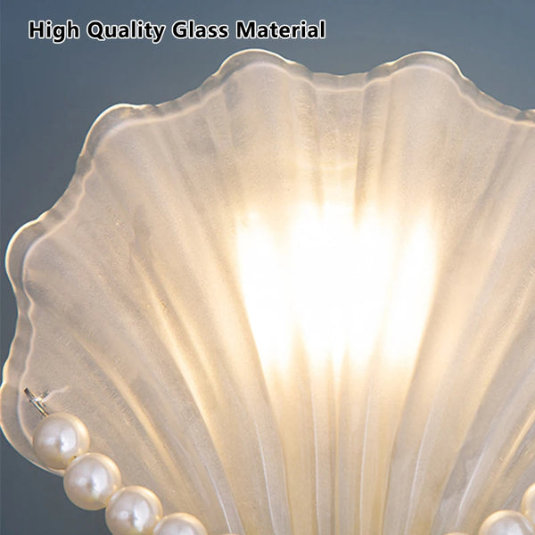 Modern wall lamp with frosted glass shade, shell style, indoor lighting