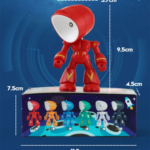 Cute Cartoon Mini Foldable Desk Lamp, Adjustable Angle, Dimmable, AAA Battery Powered, LED