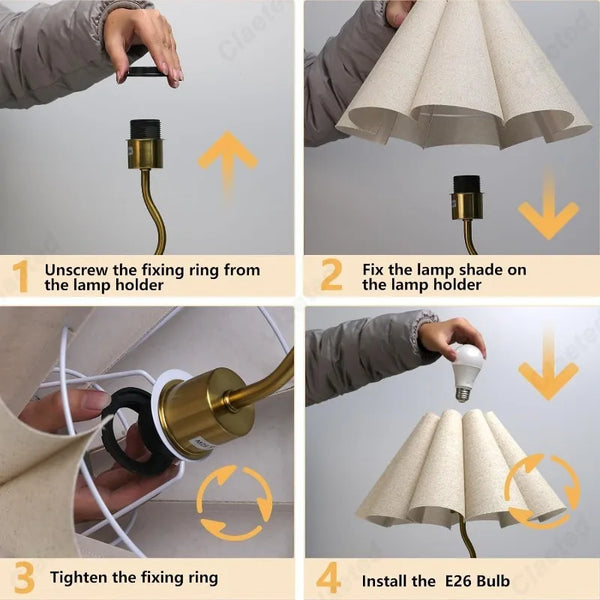 Simple and small LED fabric lampshade