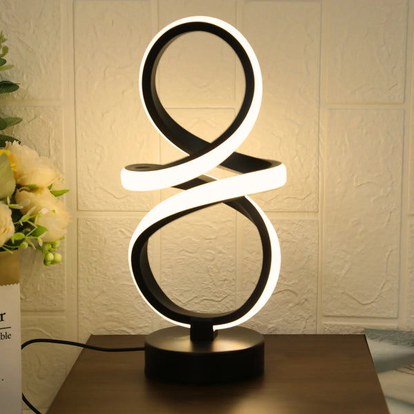 Creative Spiral LED Table Lamp, 3 Colors Adjustable, USB Power Supply