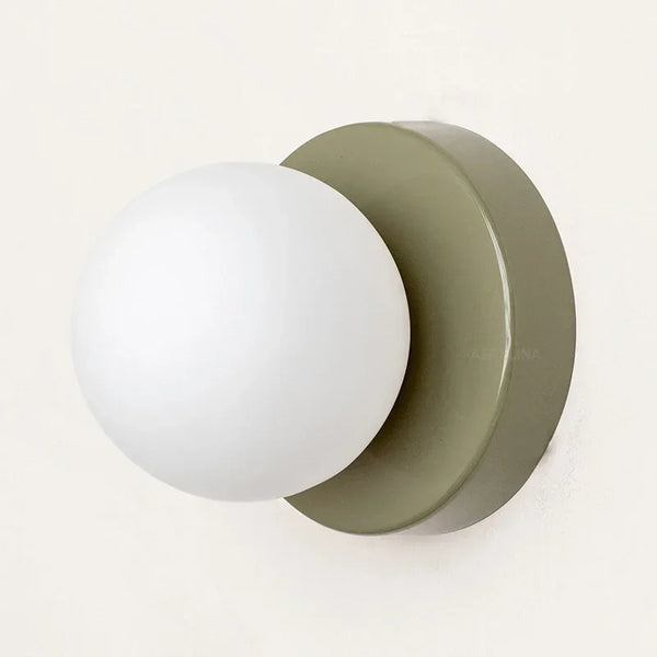 Nordic minimalist glass LED wall light with G9 base, orb style sconce