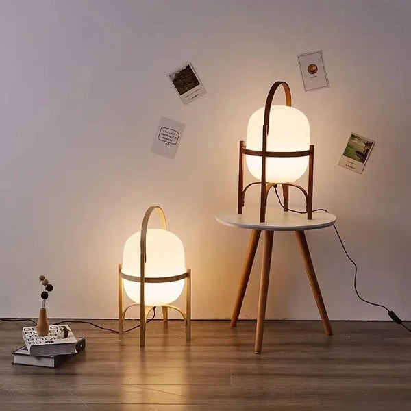 Simple wooden floor lamp for living room