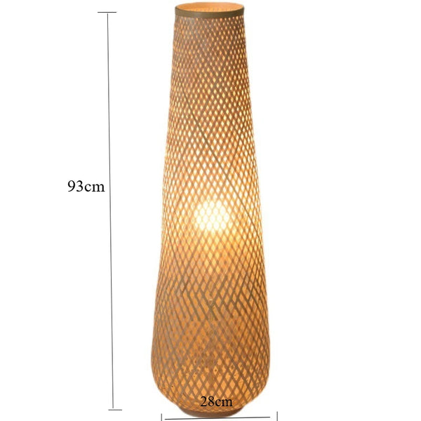 Japanese Wabi Sabi Style Floor Lamp Handmade Bamboo LED