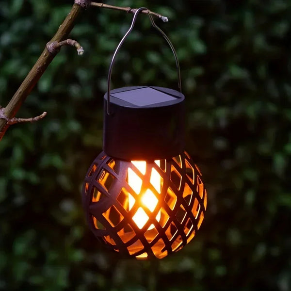 Solar Hanging Flame Lights β Flickering LED Lanterns for Outdoor Decor