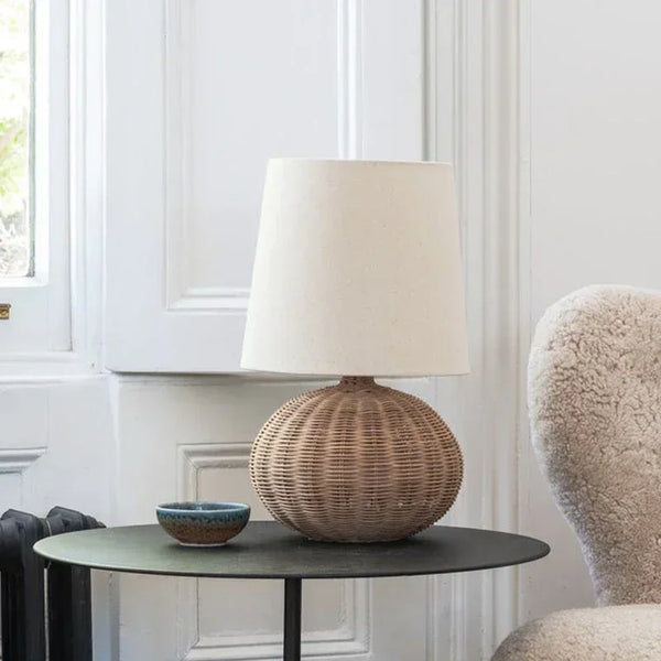 Retro Wabi-sabi Table Lamp, Medieval Wicker, Office Designer, Home Decor, Japanese Fabric Lamp