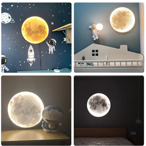 Minimalist moon wall lamp