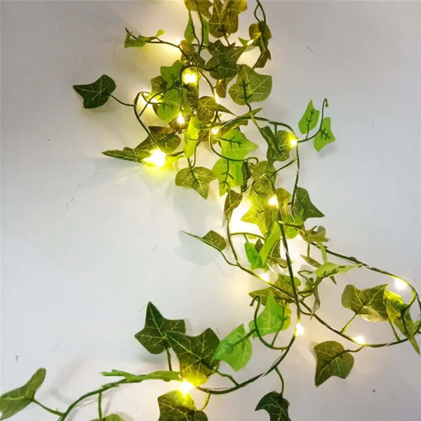 Flower Green Leaf String Lights Artificial