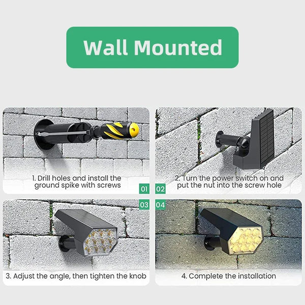 92LED Solar Outdoor Spotlights β IP67 Waterproof 2-in-1 Garden & Yard Lights