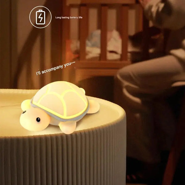 Cute turtle lamp made of silicone and touch sensitive