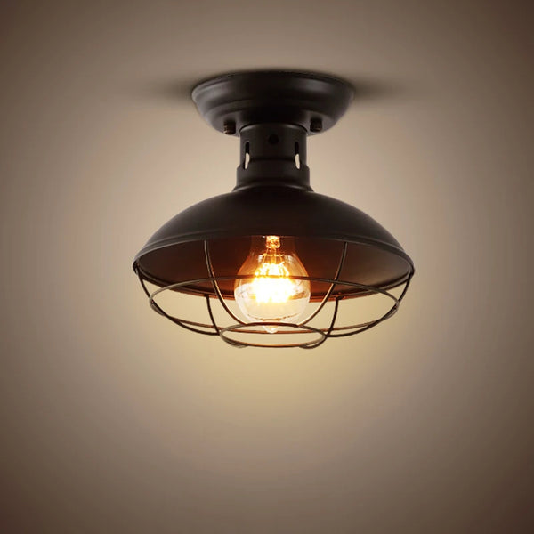 Retro Industrial Ceiling Light with Iron Bar β E27