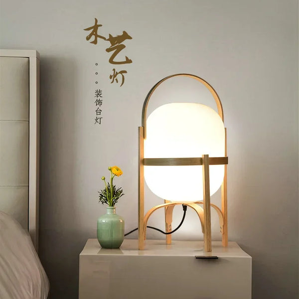 Simple wooden floor lamp for living room