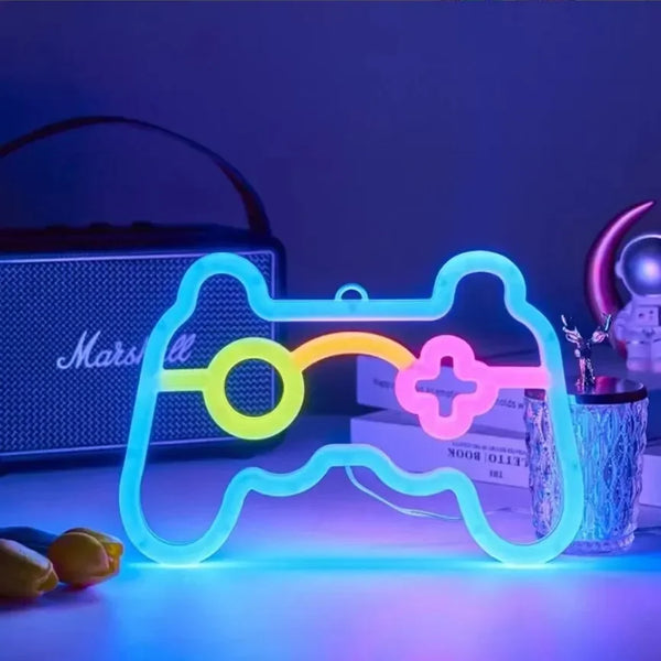 Video game controller neon sign