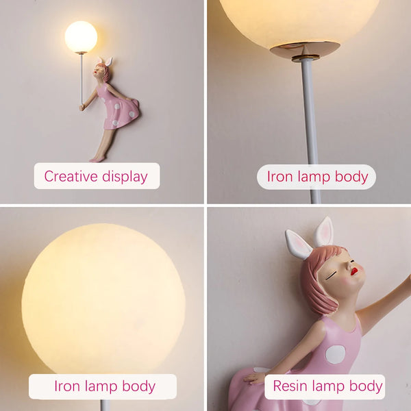 Cute pink ballerina wall lamps