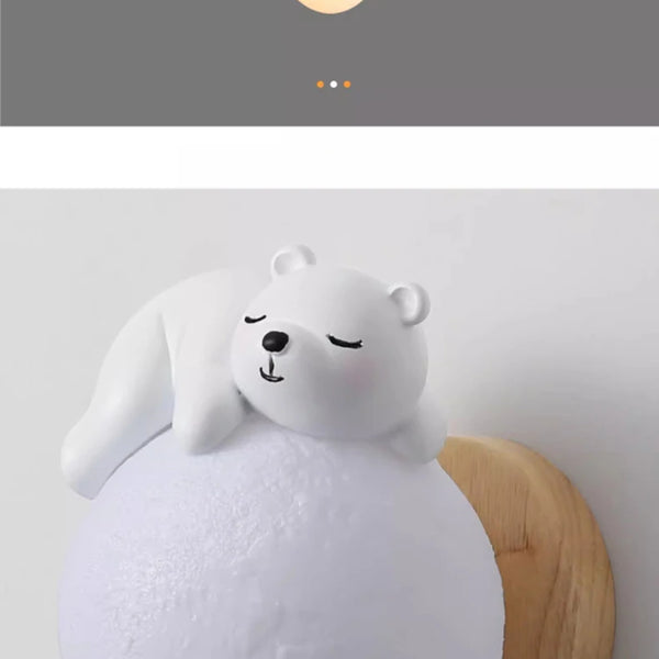 Cute bunny and bear wall lamps