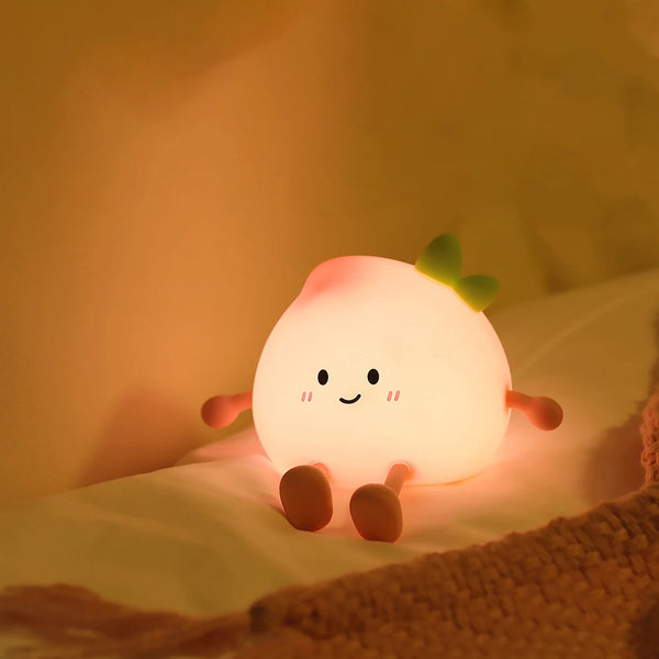 cute peach shaped silicone lamp