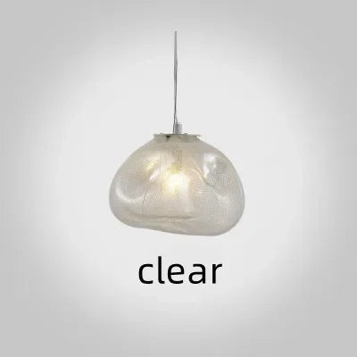 Smoky gray glass pendant light with modern cloud design, decorative blown glass pendant light