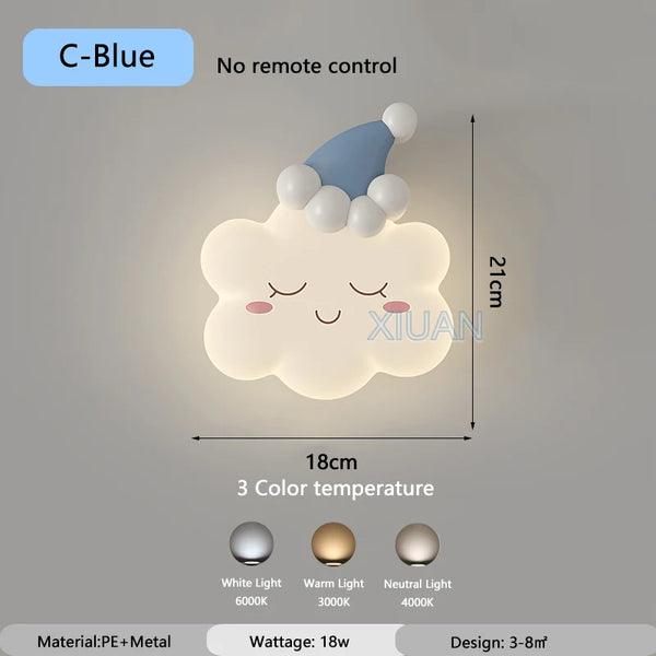 Fluffy Cloud Wall Lamps Yellow Pink Blue
