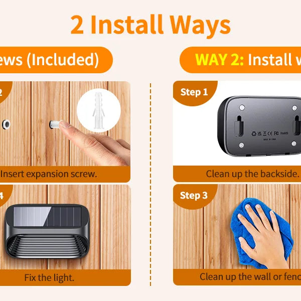 6/12 Pack Fence Lights Solar Powered, Auto On/Off, Solar Deck Lights for Outside Yard Fence Deck Wall Patio Decor