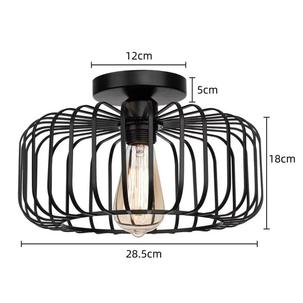 Simple cage-shaped ceiling light for indoor use