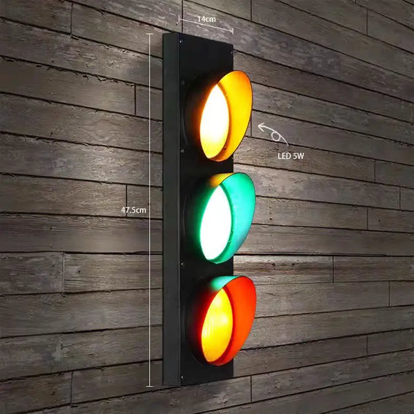 American LOFT creative wall lamp personalized industrial style retro traffic light with LED light