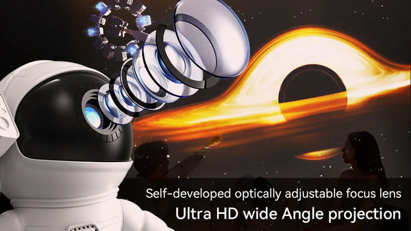 Galaxy Sky Astronaut Rocket Projector with 360° Rotation