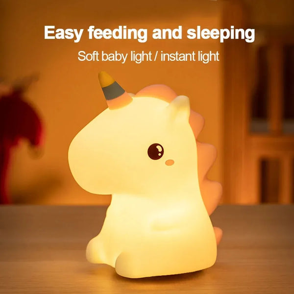 Cute silicone unicorn lamp