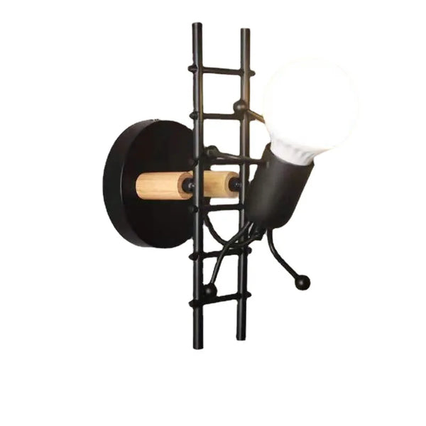 Nordic style retro modern creative small iron wall lamp with metal lights simple cartoon robot wall lamp