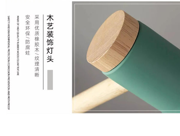 Creative Nordic Table Lamp Wooden Art LED Turn Head Simple Bedside Desk Light/Eye Protection Reading&Bedroom Study Lamp